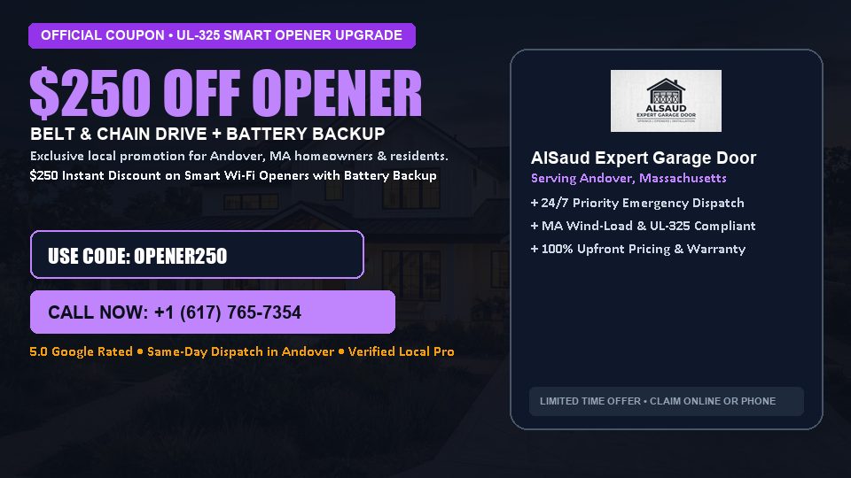 $250 OFF Smart Wi-Fi Garage Door Opener Installation in Andover, MA - AlSaud Expert Garage Door
