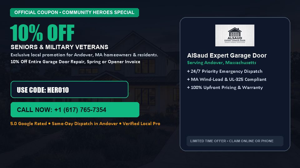 10% OFF Senior, Military & First Responder Discount in Andover, MA - AlSaud Expert Garage Door